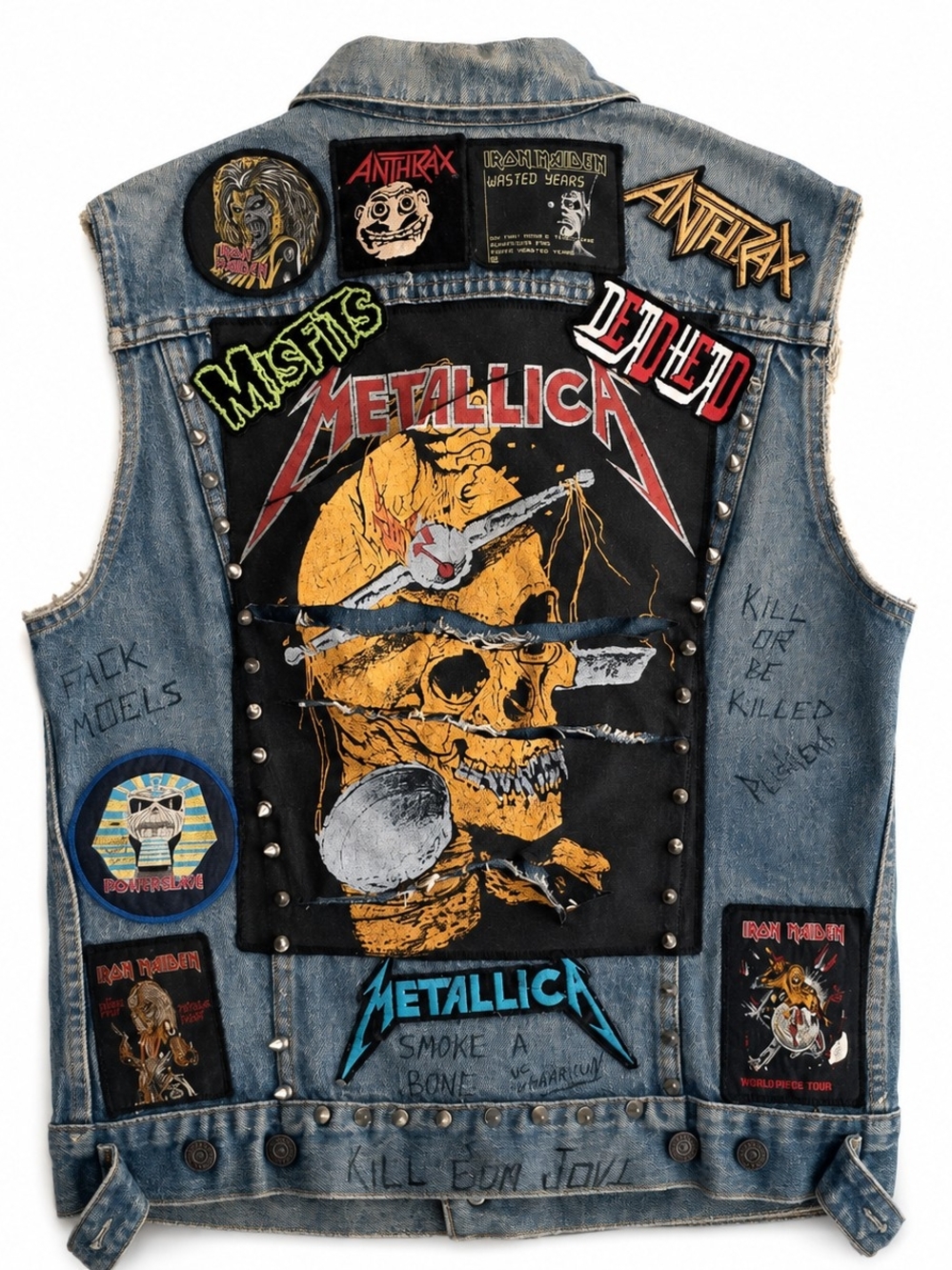 Vintage Levi’s washed denim battle vest - Medium